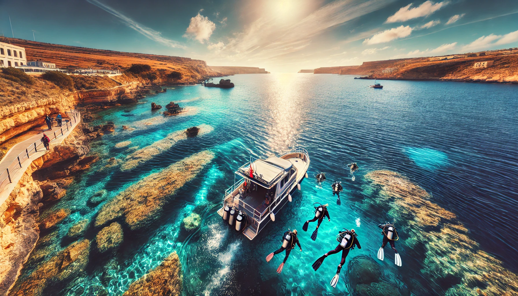 Malta's-coastline-with-crystal-clear-waters